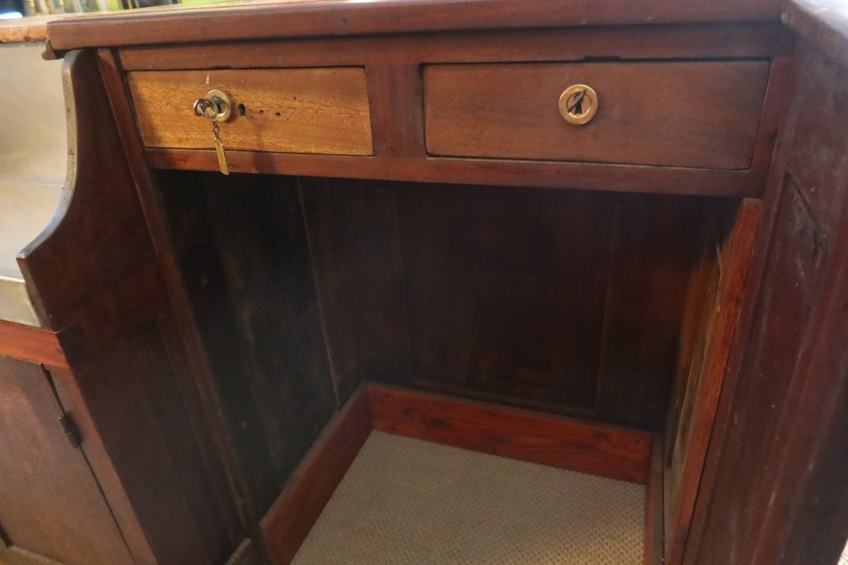 Grand bar et son meuble arrière en chêne-photo-5