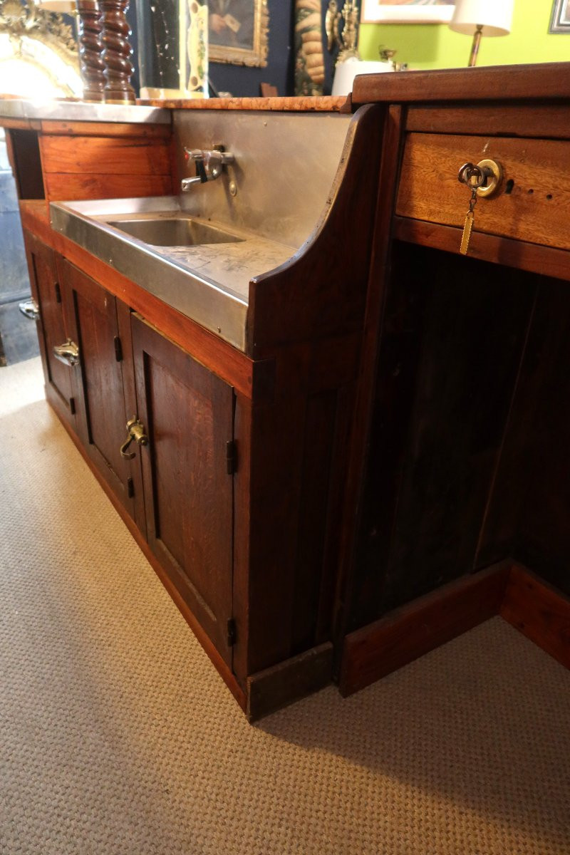 Grand bar et son meuble arrière en chêne-photo-6