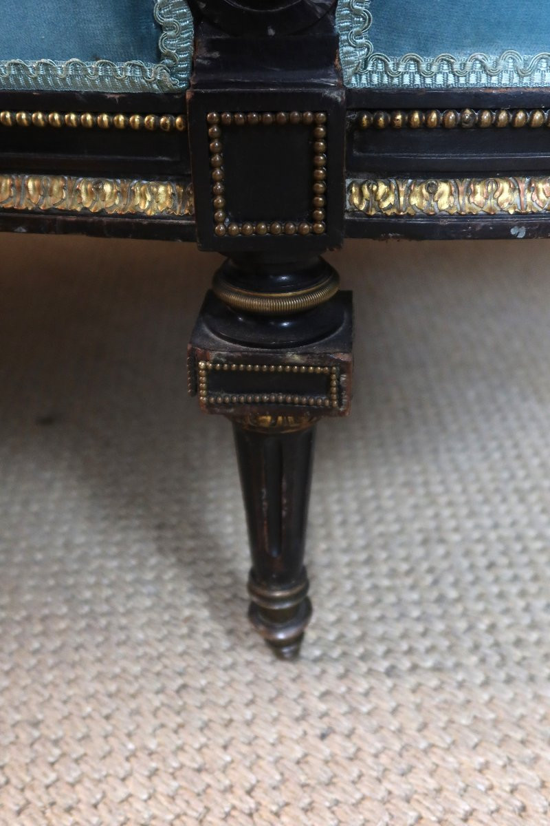 Salon Napoléon III en bois peint époque XIXème siècle-photo-1