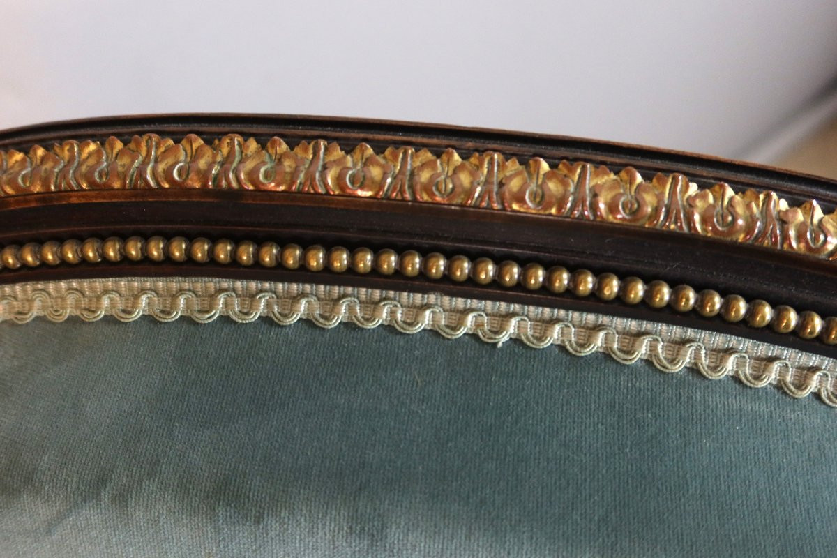 Salon Napoléon III en bois peint époque XIXème siècle-photo-5