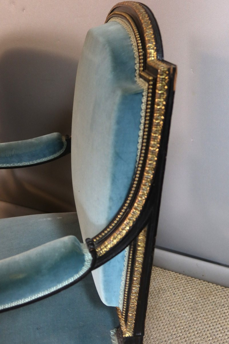 Salon Napoléon III en bois peint époque XIXème siècle-photo-6