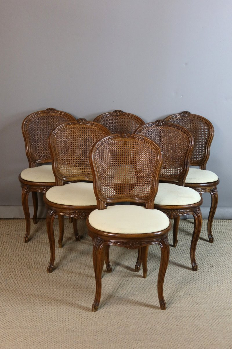 Set Of Six Louis XV Style Chairs-photo-1