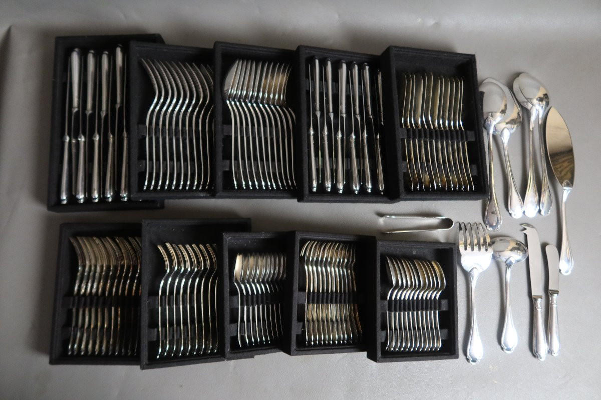 Christofle 130-piece Pompadour Flatware Set-photo-1