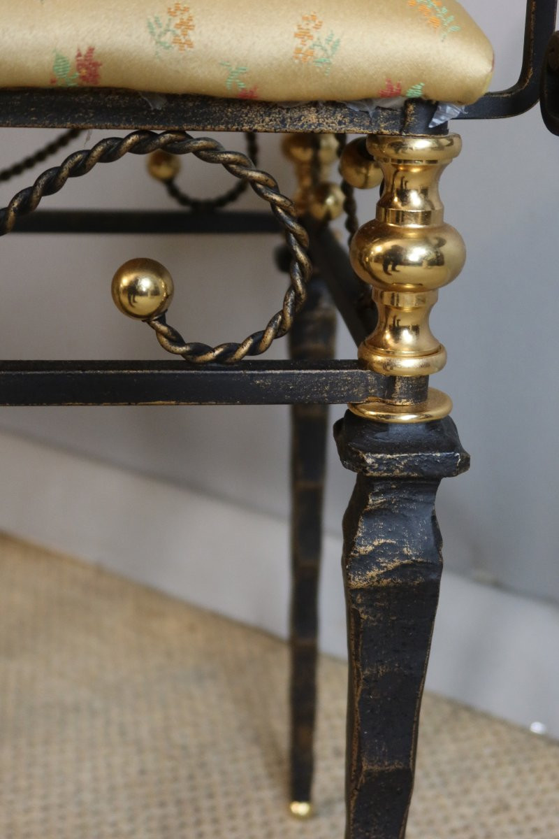 20th Century Wrought Iron Bench-photo-2