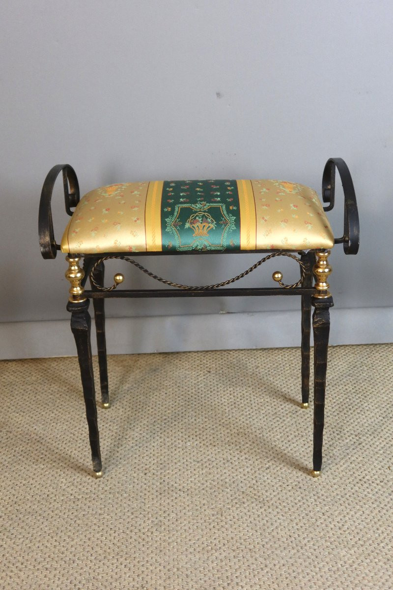 20th Century Wrought Iron Bench-photo-4