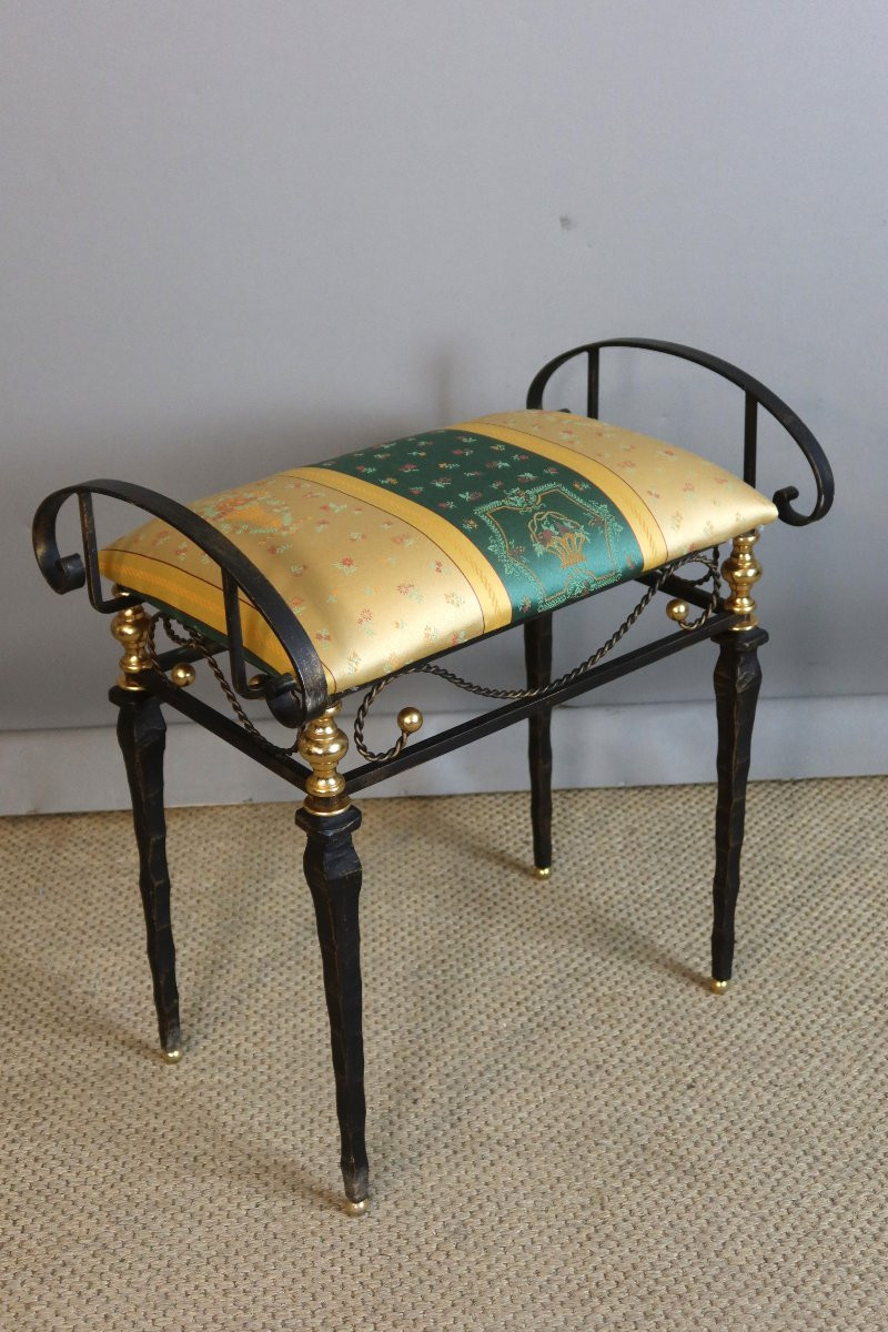 20th Century Wrought Iron Bench-photo-1