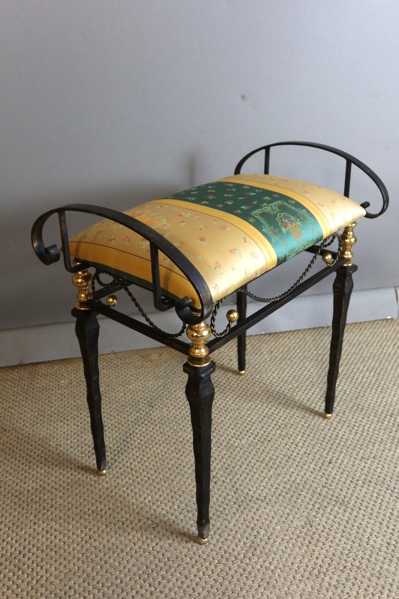 20th Century Wrought Iron Bench-photo-2