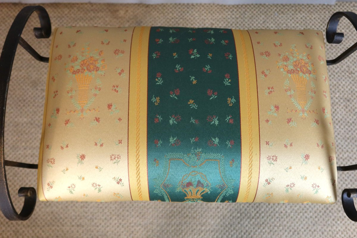 20th Century Wrought Iron Bench-photo-3