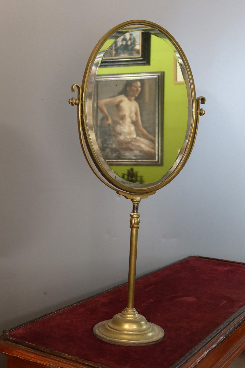 Miroir en bronze double face 