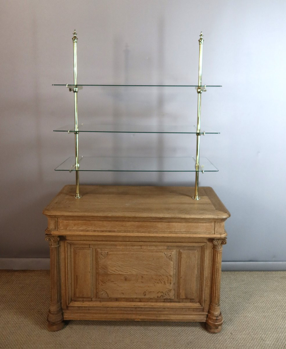 Oak Counter Unit With Its Rack-photo-2