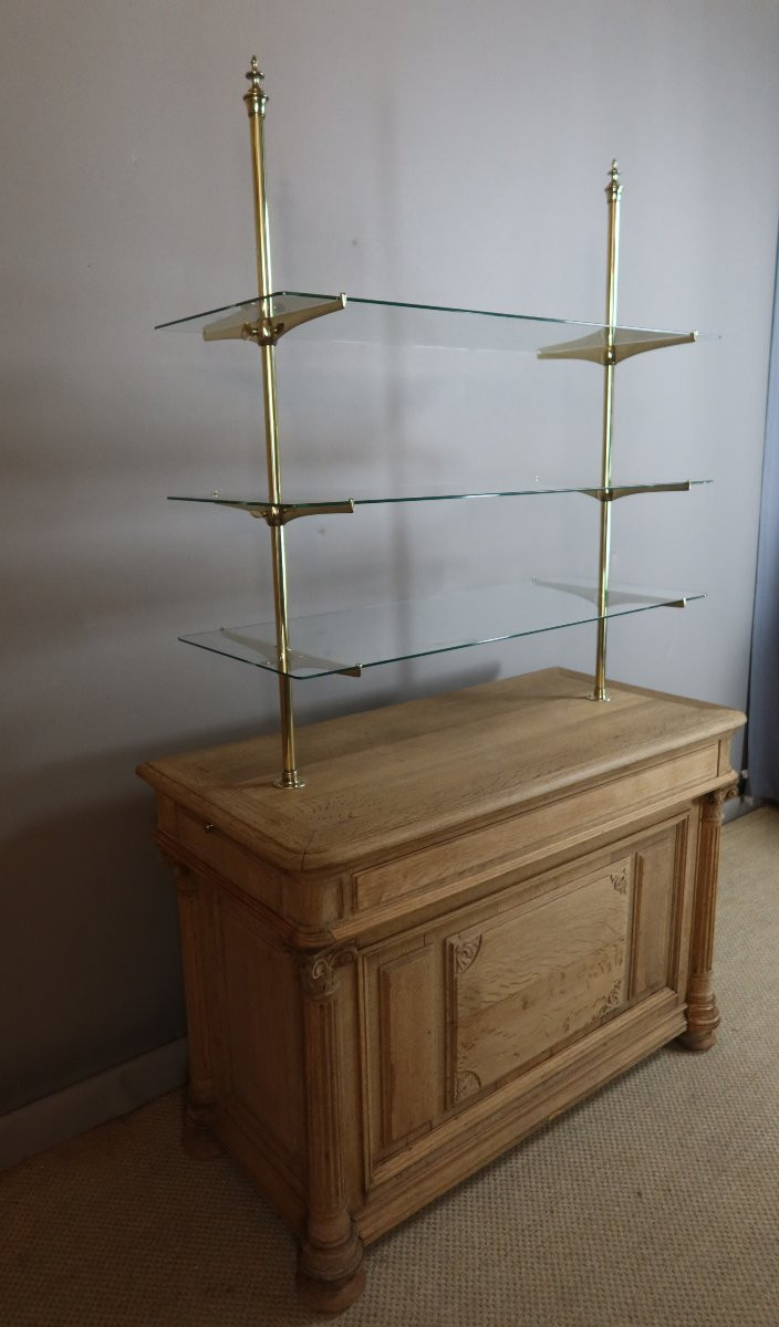 Oak Counter Unit With Its Rack-photo-3