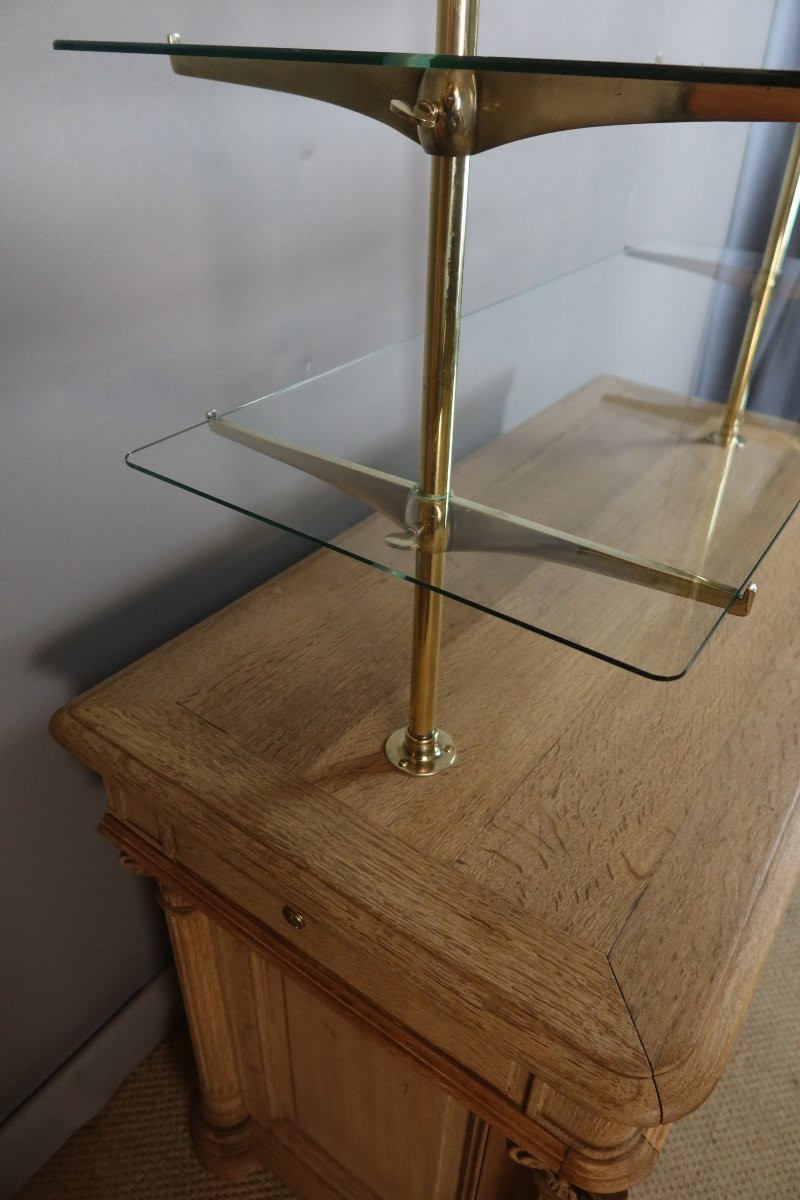 Oak Counter Unit With Its Rack-photo-4