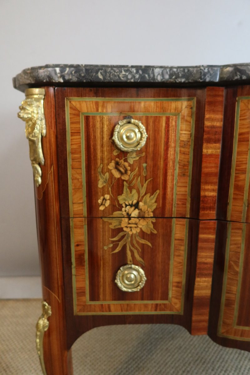 Transitional Marquetry Commode Stamped Martin Ohneberg With The Guild Mark-photo-1