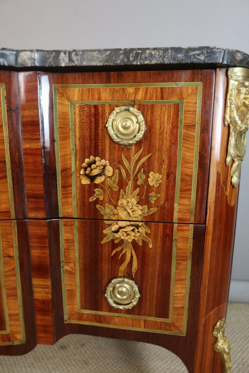 Transitional Marquetry Commode Stamped Martin Ohneberg With The Guild Mark-photo-2