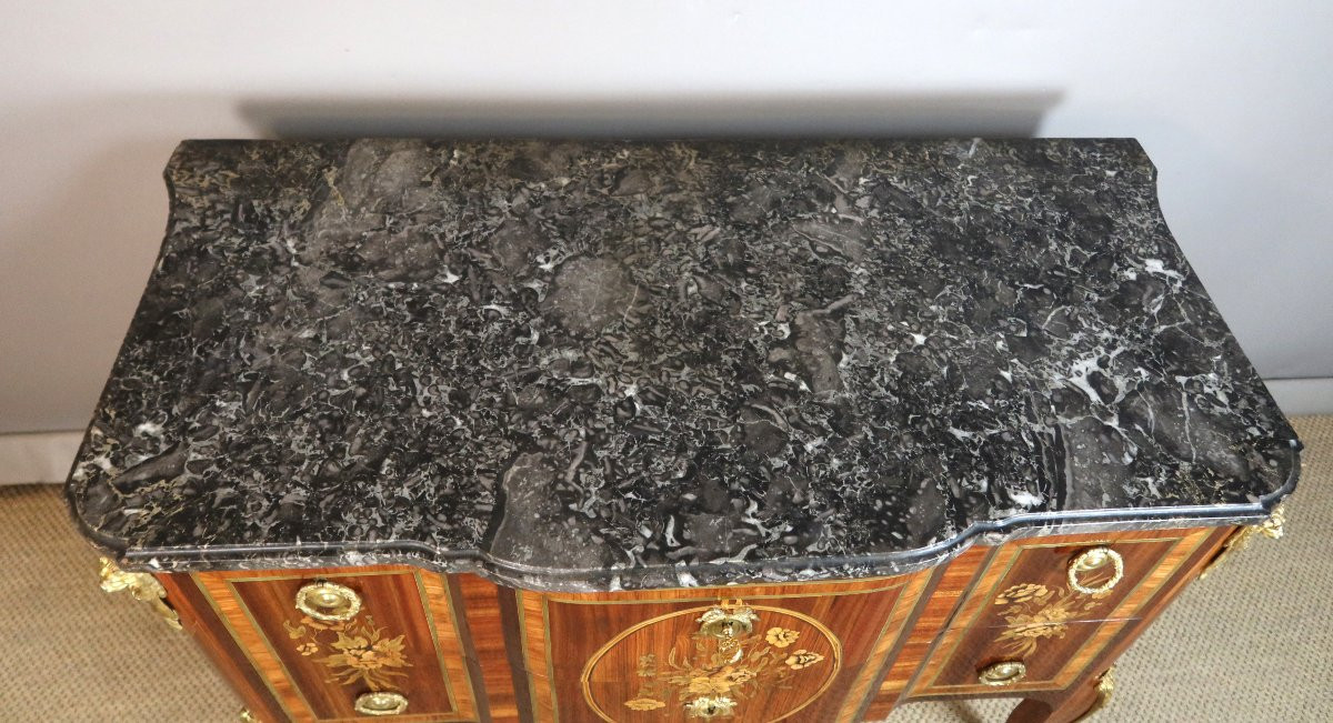 Transitional Marquetry Commode Stamped Martin Ohneberg With The Guild Mark-photo-7