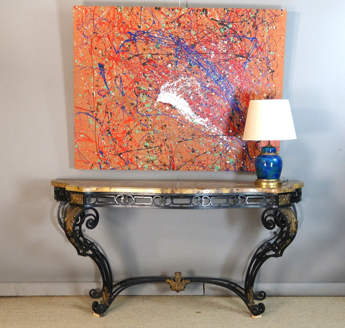 Large Wrought-iron Console-photo-5