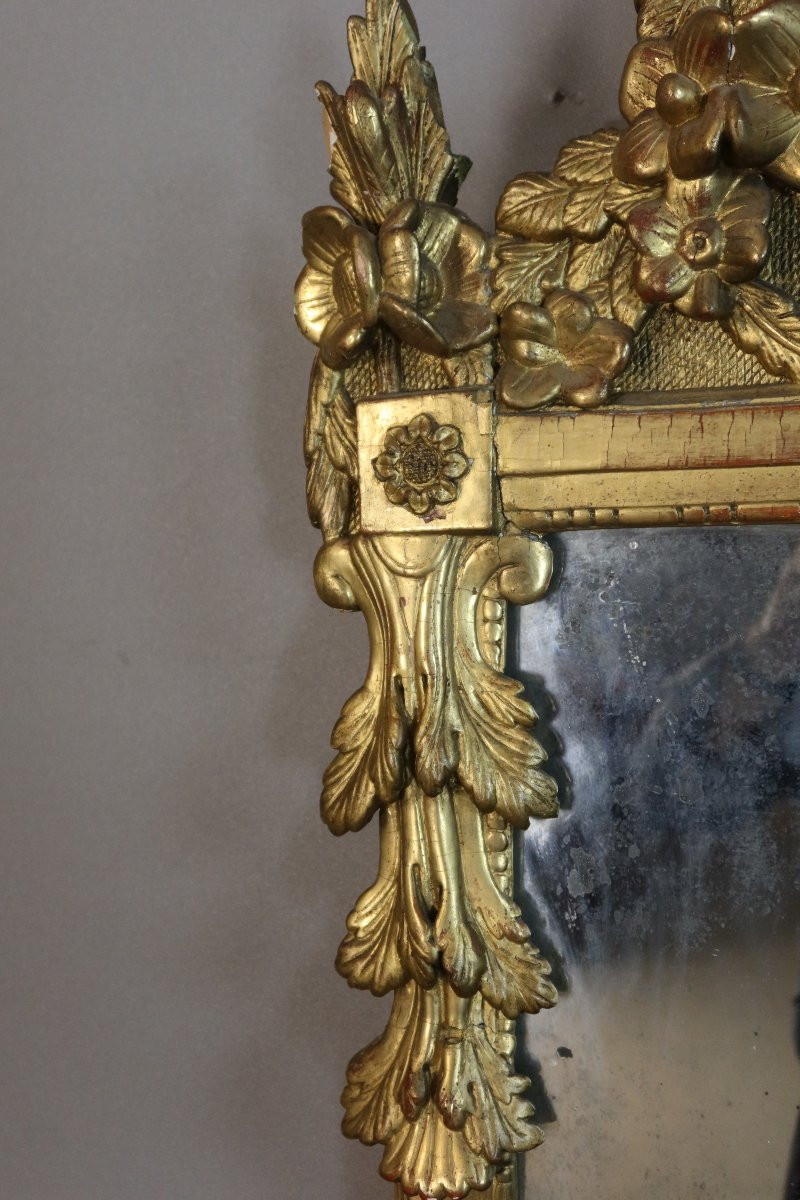Miroir en bois doré XVIIIème siècle-photo-2