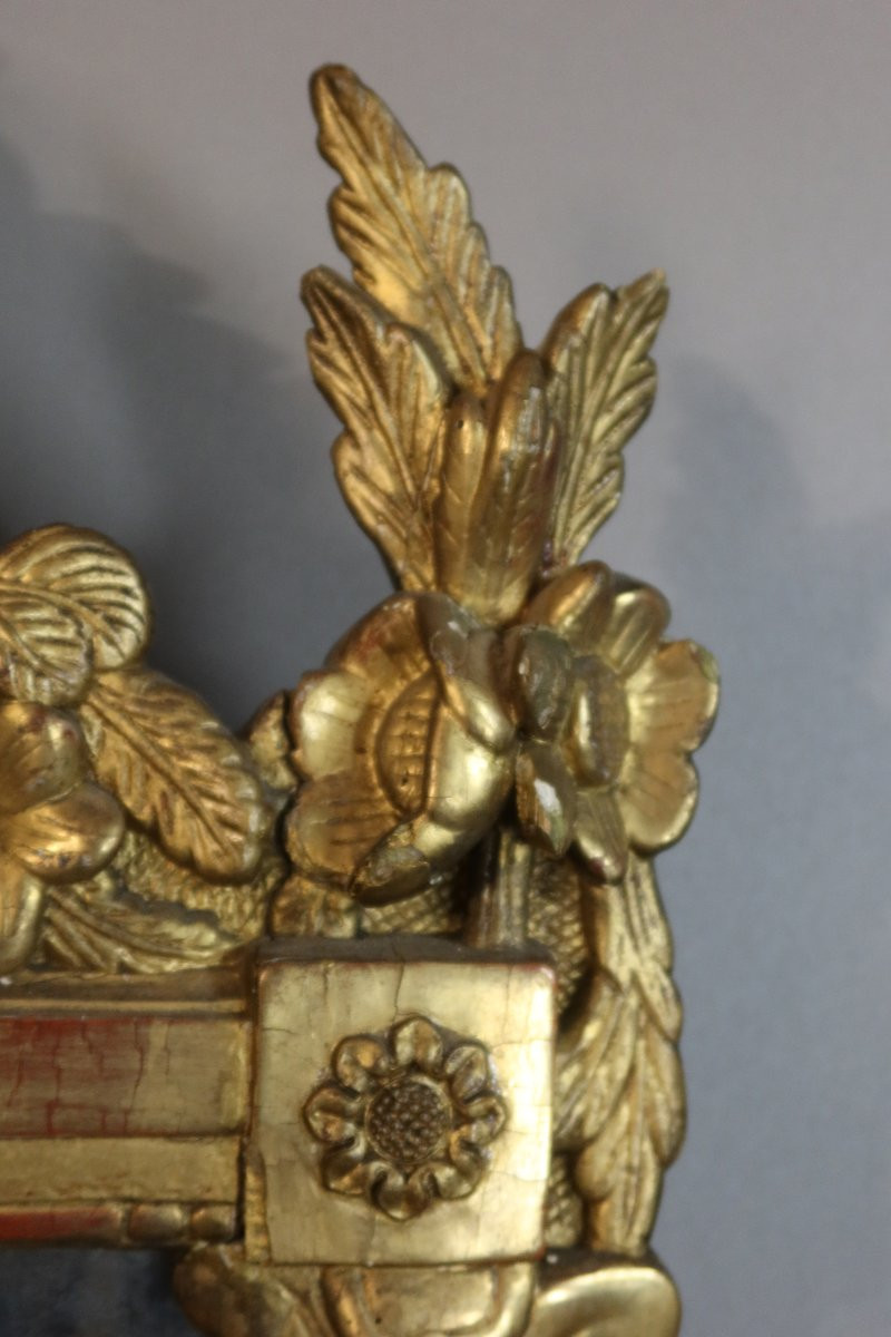 Miroir en bois doré XVIIIème siècle-photo-4