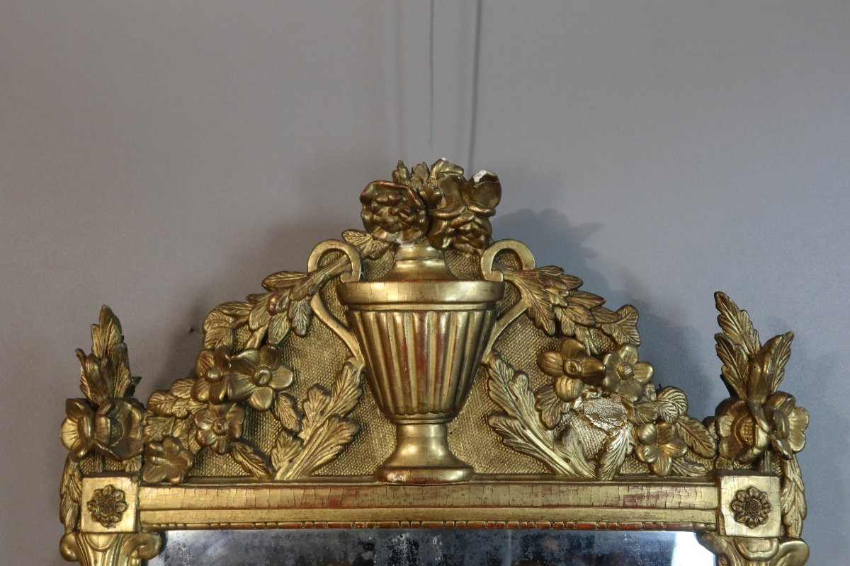 Miroir en bois doré XVIIIème siècle-photo-1