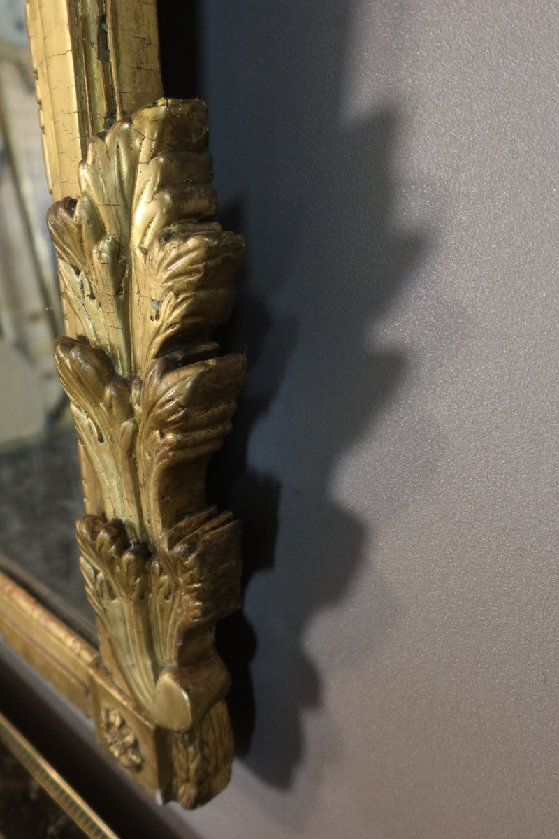 Miroir en bois doré XVIIIème siècle-photo-2