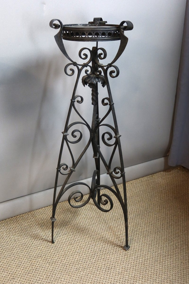 Wrought Iron Sellette 20th Century-photo-2