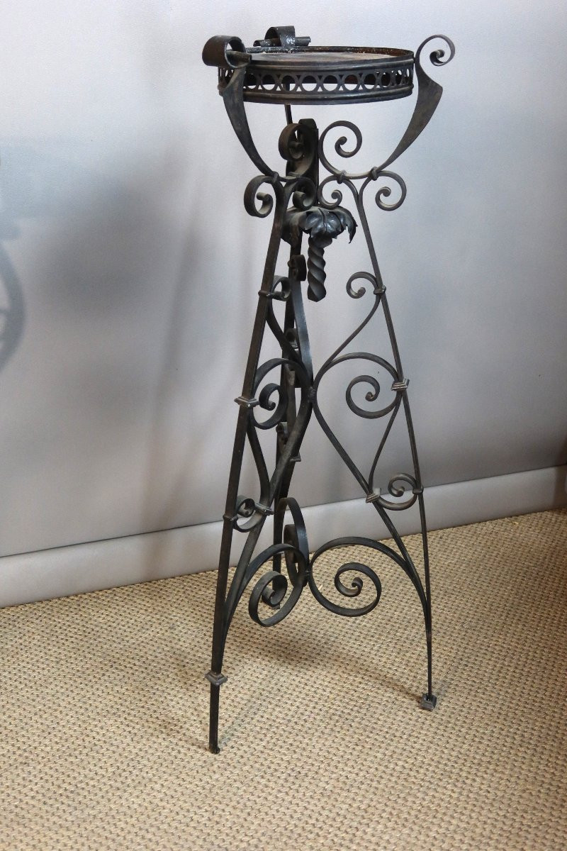 Wrought Iron Sellette 20th Century-photo-3