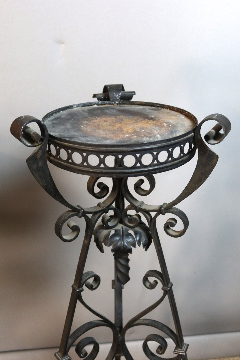 Wrought Iron Sellette 20th Century-photo-4