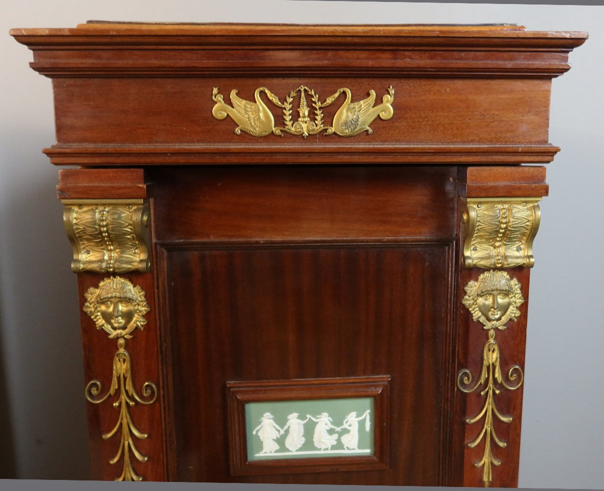 Paire de grandes sellettes à portes en acajou XIXème siècle-photo-3