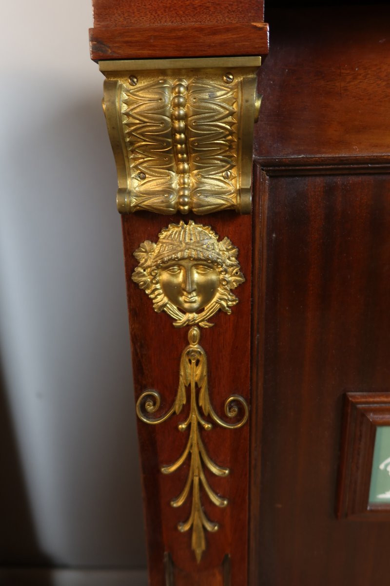 Paire de grandes sellettes à portes en acajou XIXème siècle-photo-2