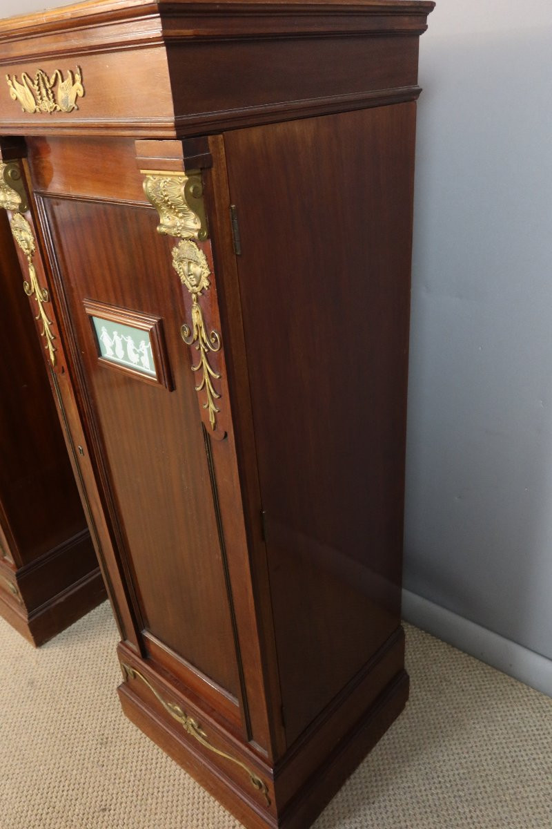 Paire de grandes sellettes à portes en acajou XIXème siècle-photo-7