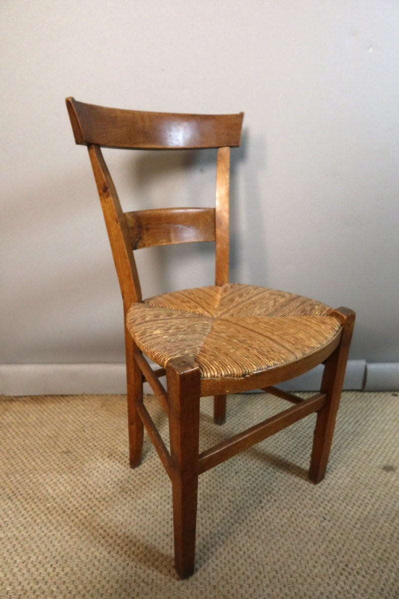 Suite Of Ten 19th Century Straw-covered Chairs-photo-2
