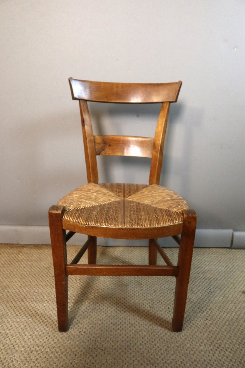 Suite Of Ten 19th Century Straw-covered Chairs-photo-3