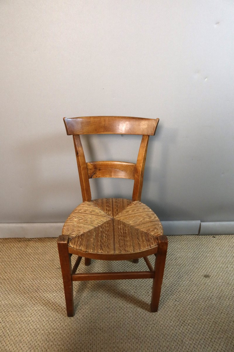Suite Of Ten 19th Century Straw-covered Chairs-photo-4