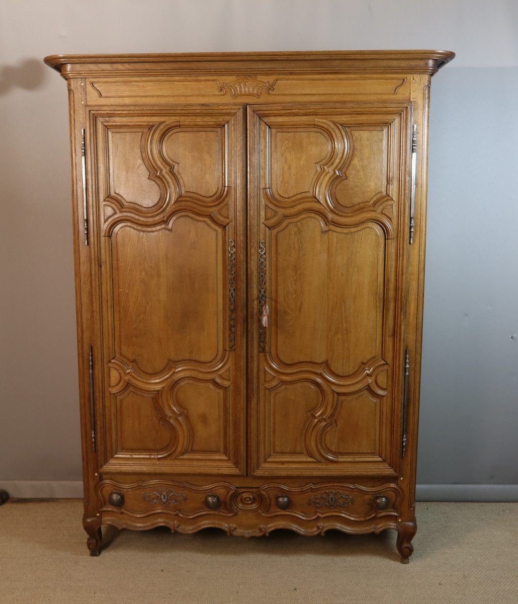 18th Century Blond Oak Armoire