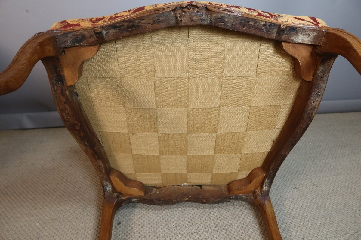 Louis XV Shepherd's Chair Stamped Sulpice Brizard-photo-4