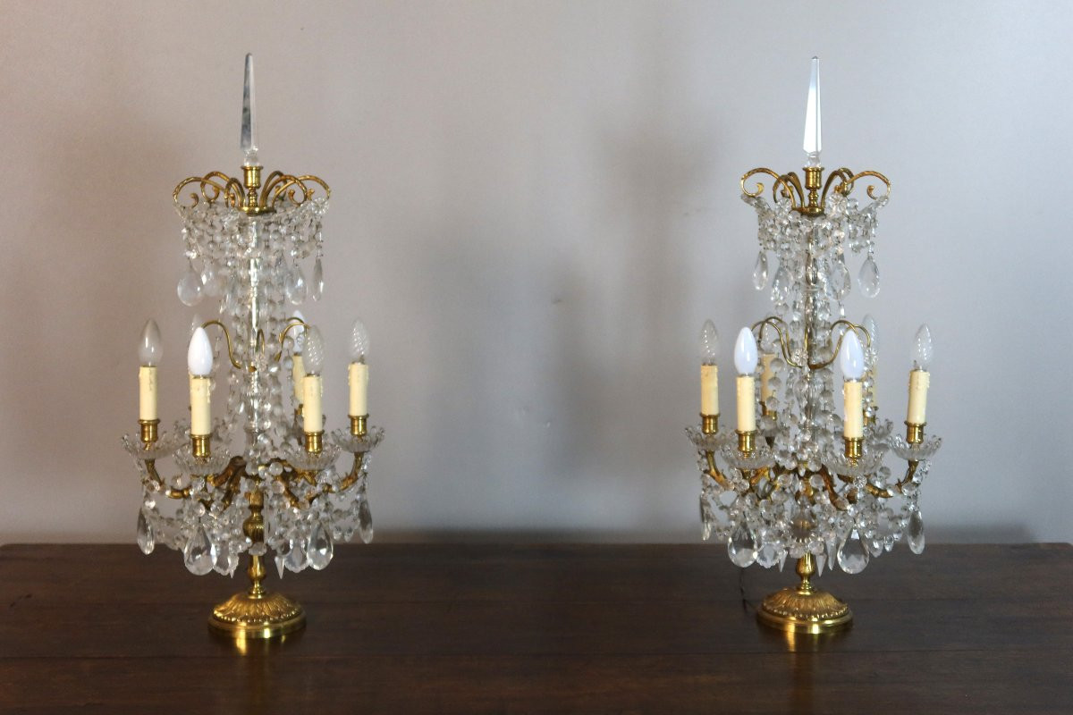 Pair Of Large Louis XVI Style Girandoles-photo-2