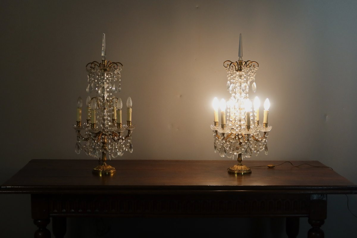 Pair Of Large Louis XVI Style Girandoles-photo-4
