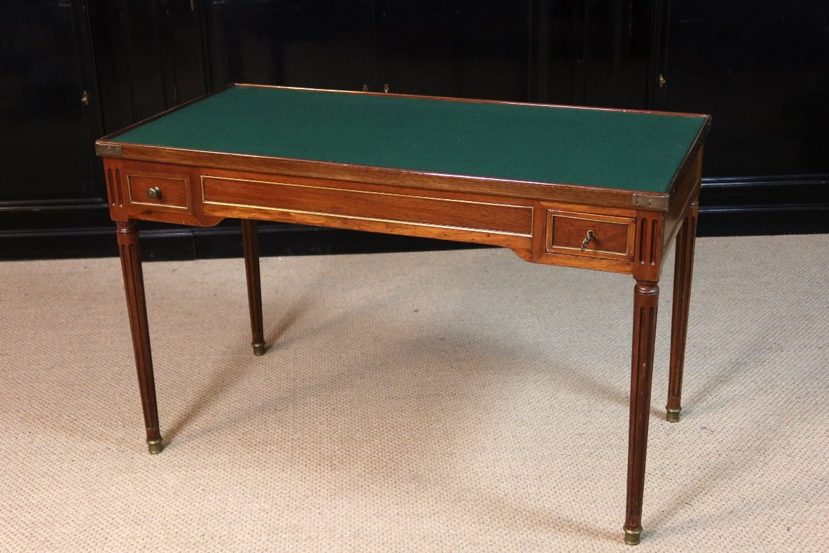 Table à jeux Louis XVI fin XVIIème début XIX ème siècle-photo-2