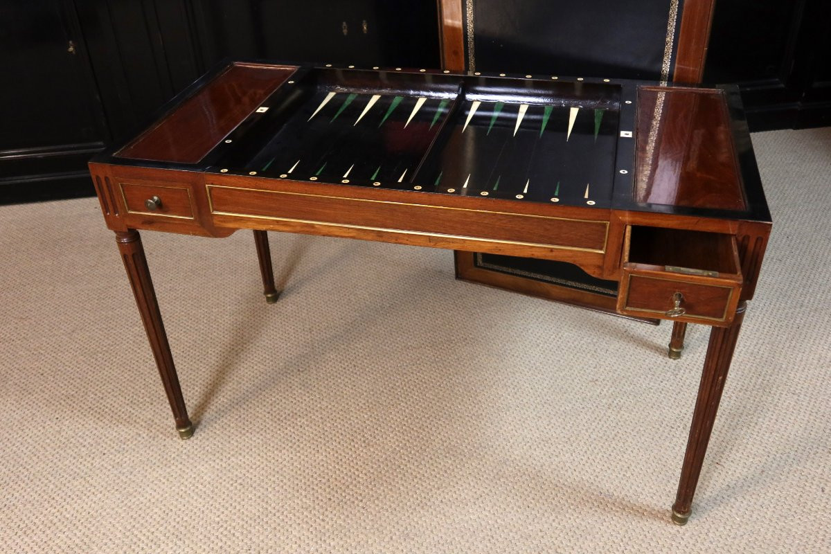 Table à jeux Louis XVI fin XVIIème début XIX ème siècle-photo-3