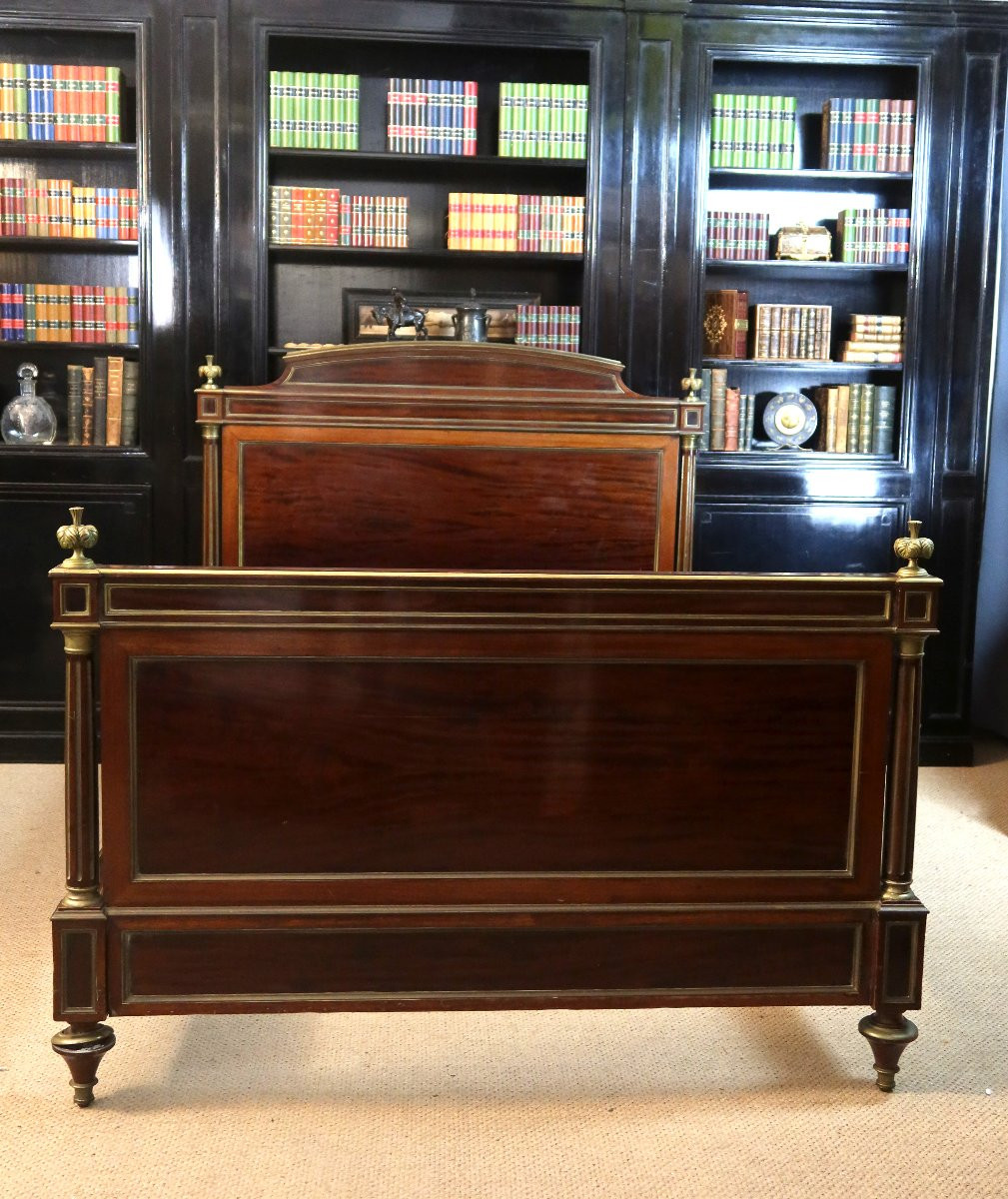 Lit en acajou Louis XVI époque XIXème siècle.-photo-1