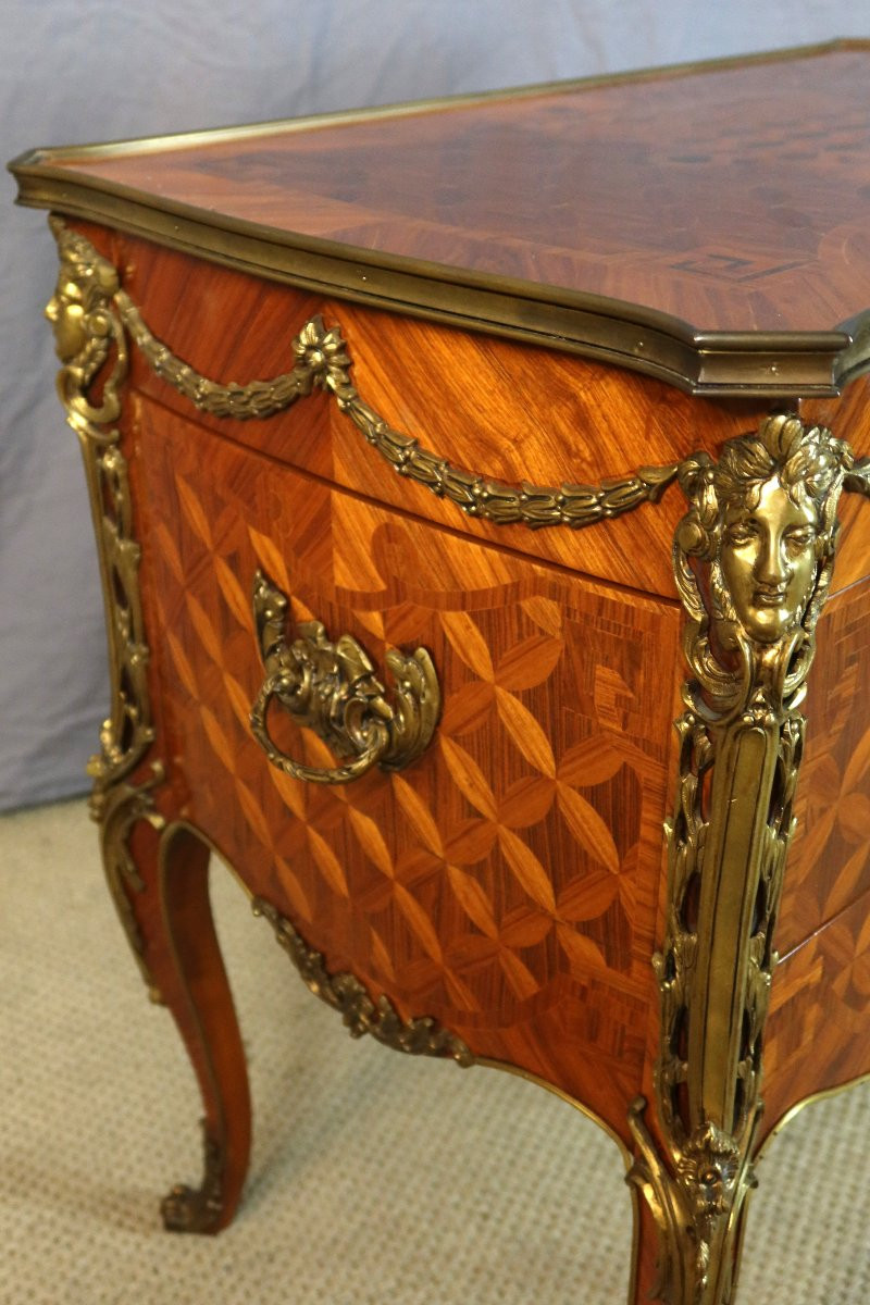 Commode à combinaison formant coiffeuse d'après un modèle de Jean-François Leleu -photo-6