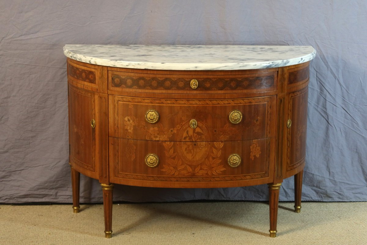 Half-moon Chest Of Drawers With Doors Early 20th Century-photo-2