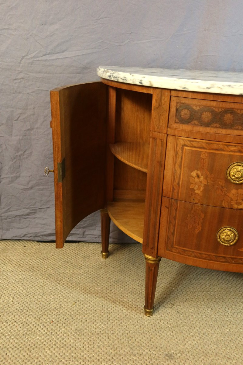 Half-moon Chest Of Drawers With Doors Early 20th Century-photo-2