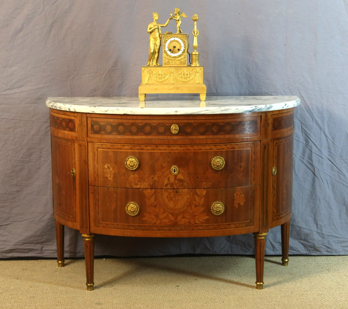 Half-moon Chest Of Drawers With Doors Early 20th Century