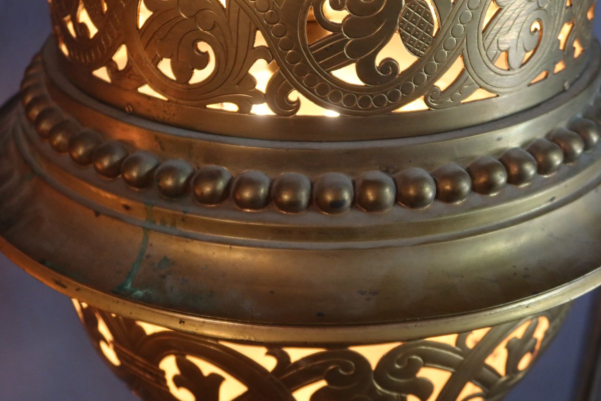 Paire de grandes lanternes en bronze XIX-photo-4