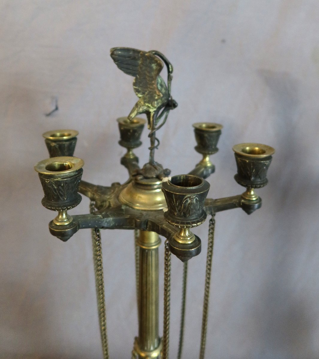 Paire de candélabres en bronze dans le goût de Barbedienne-photo-3