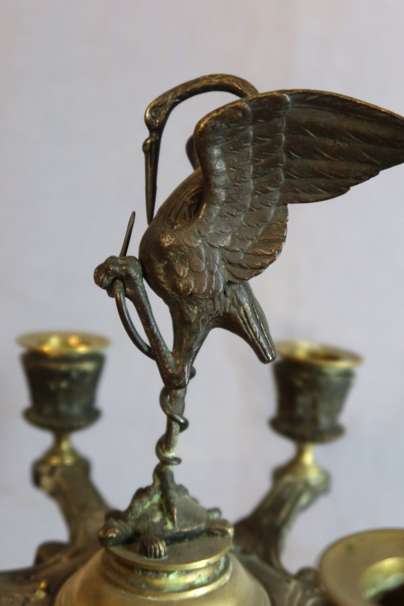 Paire de candélabres en bronze dans le goût de Barbedienne-photo-2