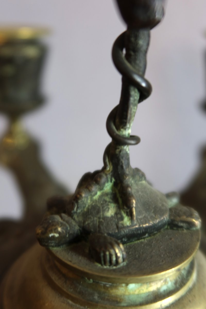 Paire de candélabres en bronze dans le goût de Barbedienne-photo-3