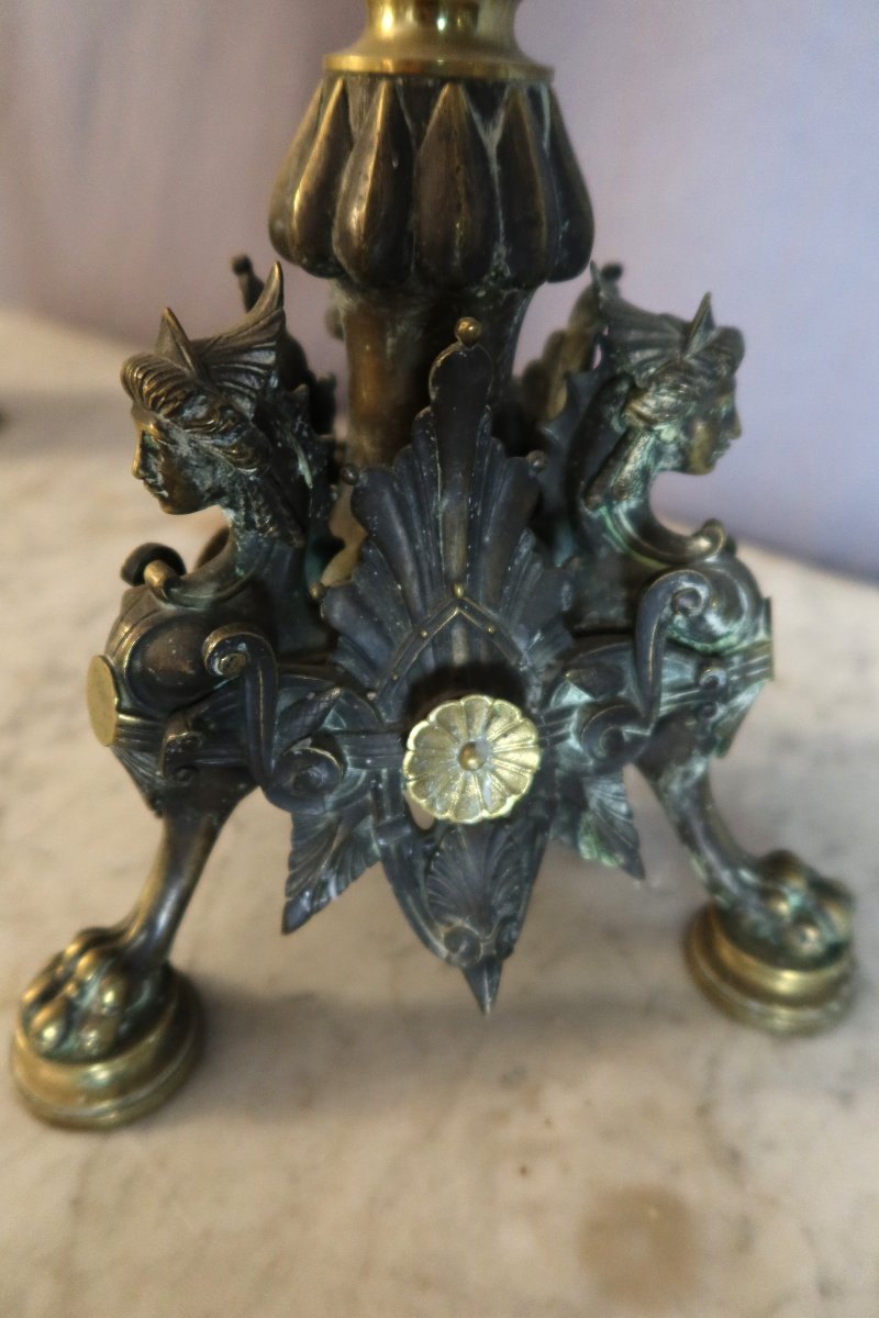 Paire de candélabres en bronze dans le goût de Barbedienne-photo-5