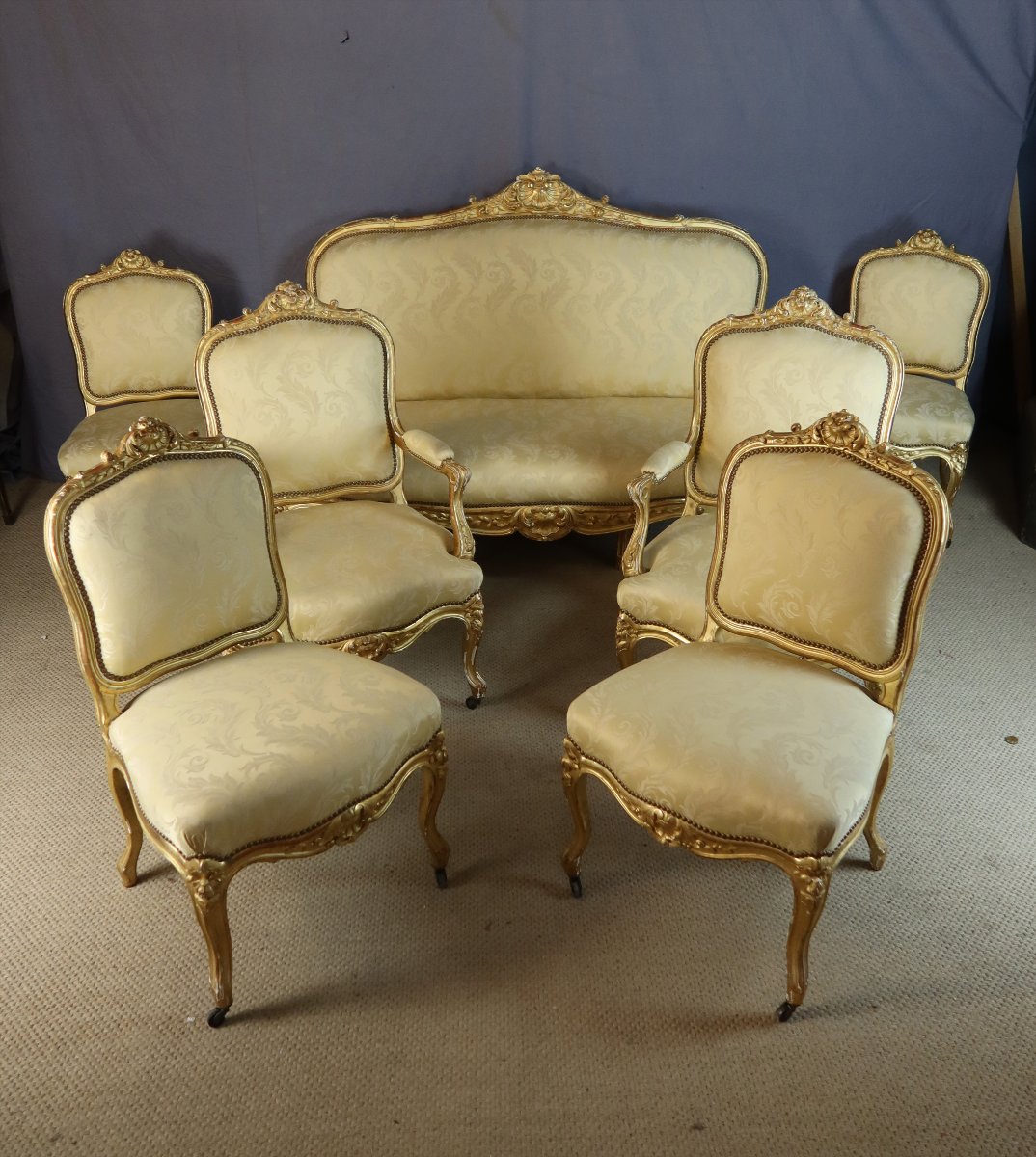 salon Napoléon III en bois doré-photo-1